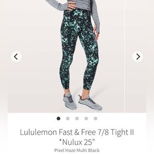 Lululemon Fast and Free Tight 7/8 25”